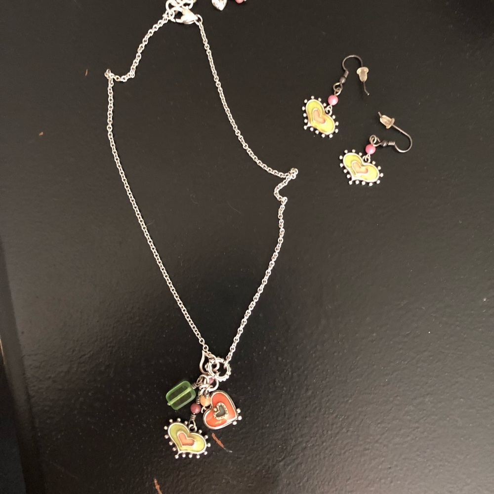 Brighton Heart Charm Necklace & Earrings Set